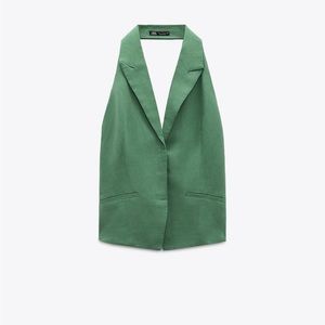 NWT Zara Linen Blend Halter Top